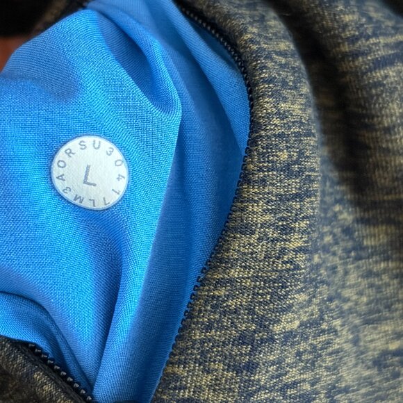 Lululemon Mens Large "Surge Warm 1/2 Zip" Running Top Heather Utilitarian/Black - Picture 14 of 15